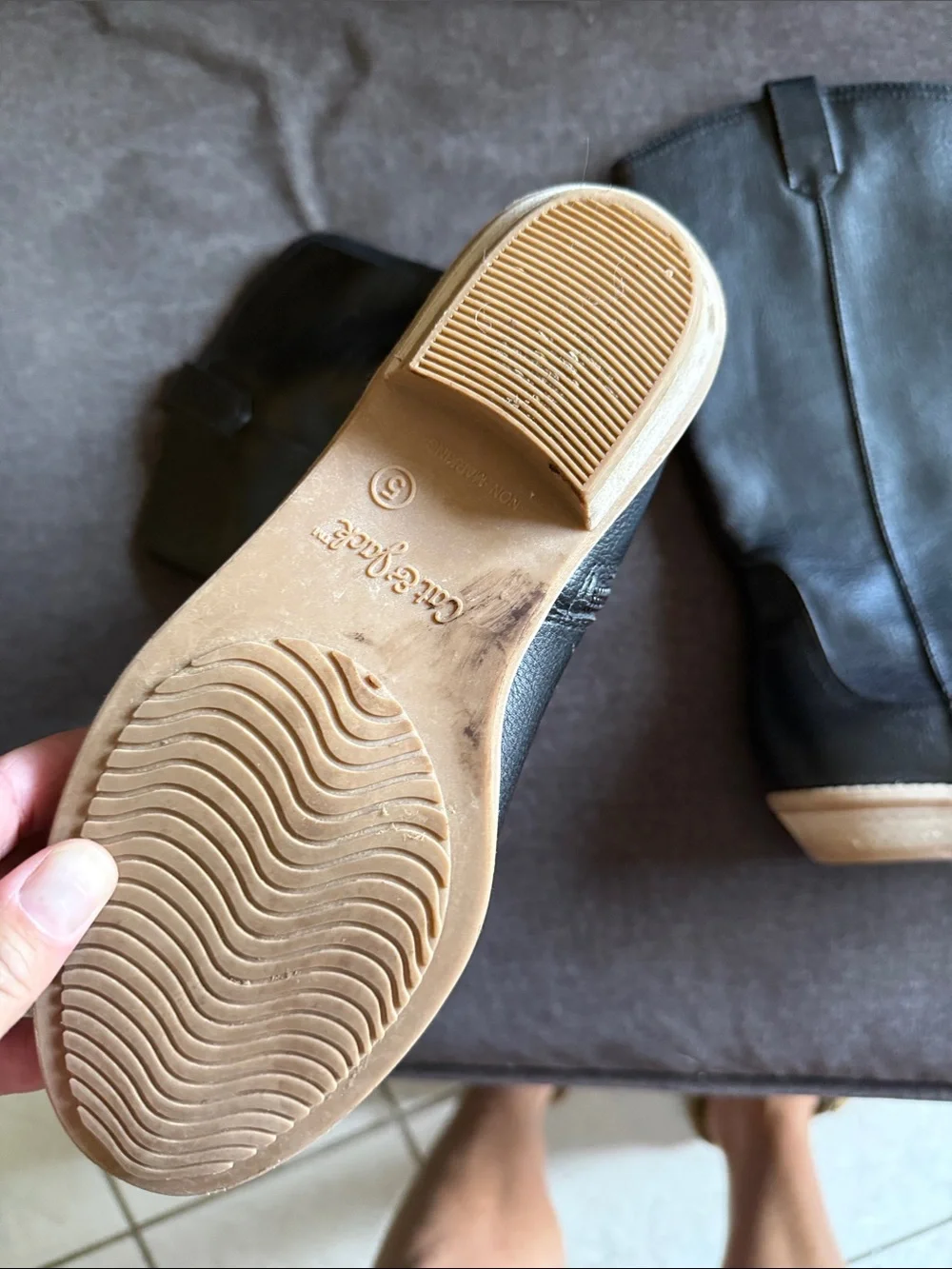 Cat & Jack Black Tall Kids' Side-Zip Riding Boots size 5 like new